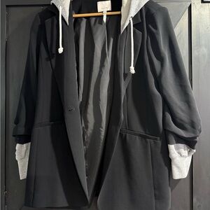 Cinq a Sept Black Blazer with Gray Accents